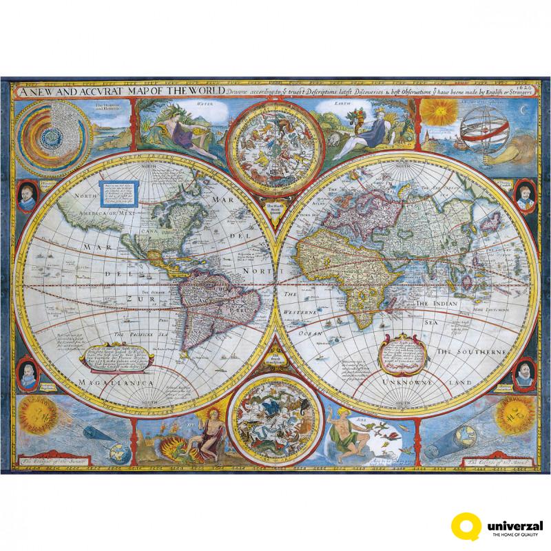 PUZZLE 1000 DELOVA 6000-2006 ANTIQUE WORLD MAP 