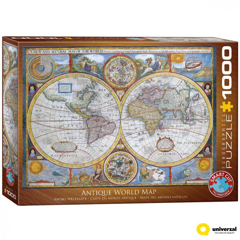 PUZZLE 1000 DELOVA 6000-2006 ANTIQUE WORLD MAP 