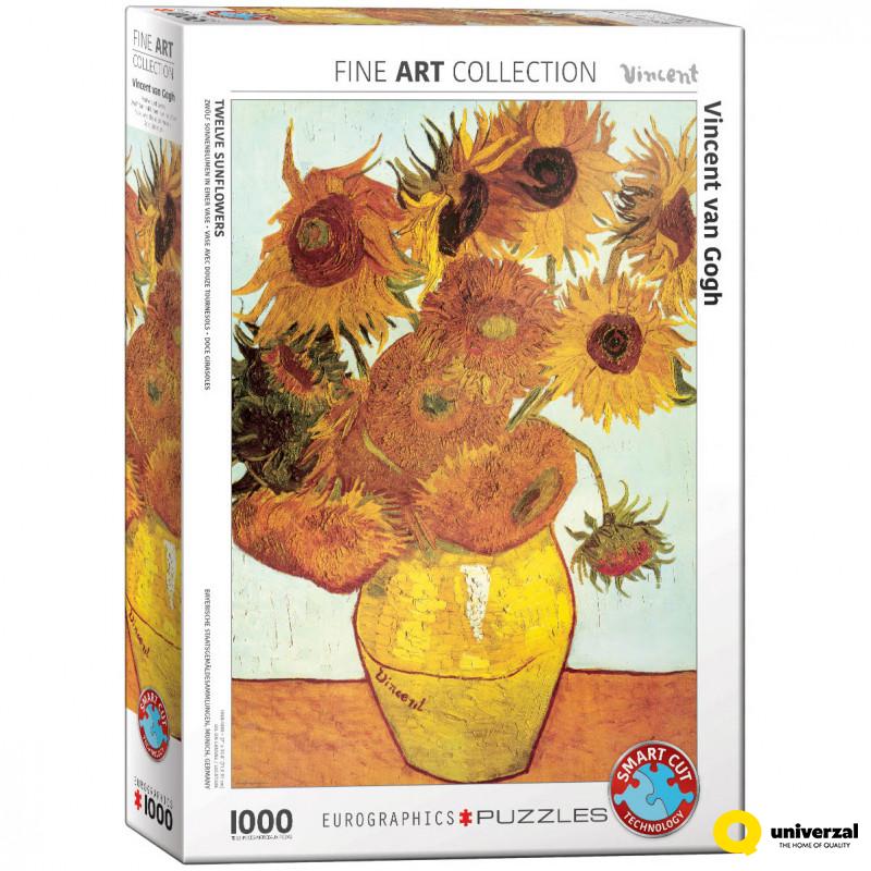 PUZZLE 1000 DELOVA 6000-3688 TWELVE SUNFLOWERS BY VAN GOGH 