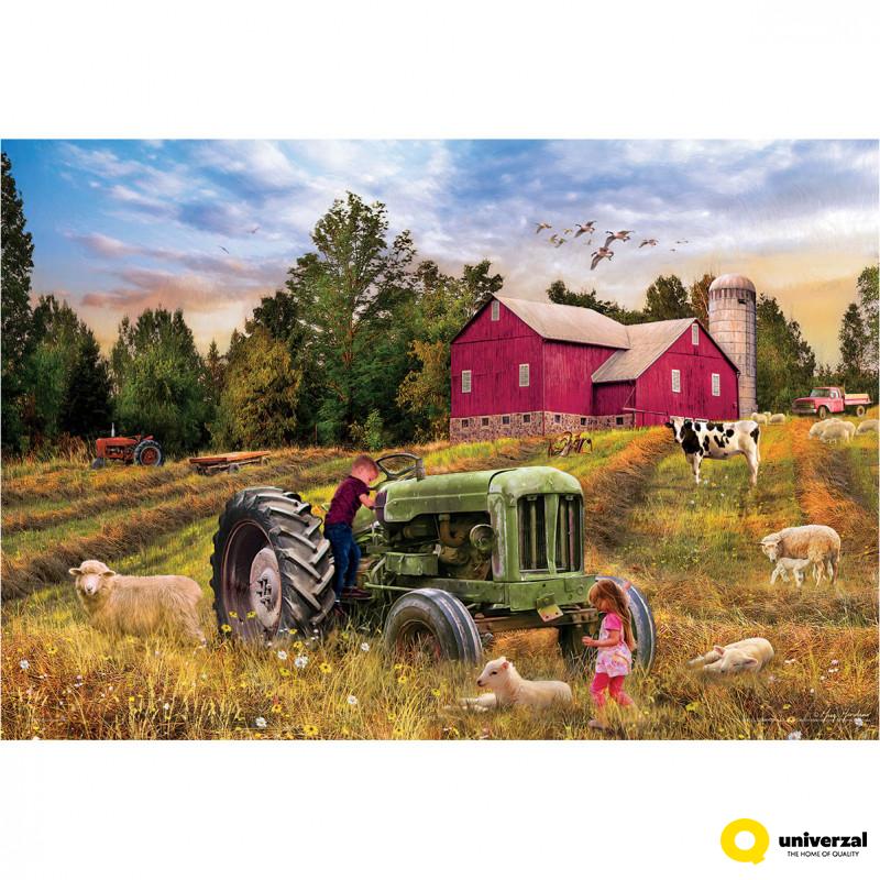 PUZZLE 550 DELOVA 8551-5780 VINTAGE TRACTOR SHAPED TIN 550 