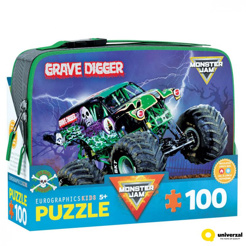PUZZLE LUNCH BOX  9100-5938 GRAVE DIGGER TIN - MNSTER JAM 