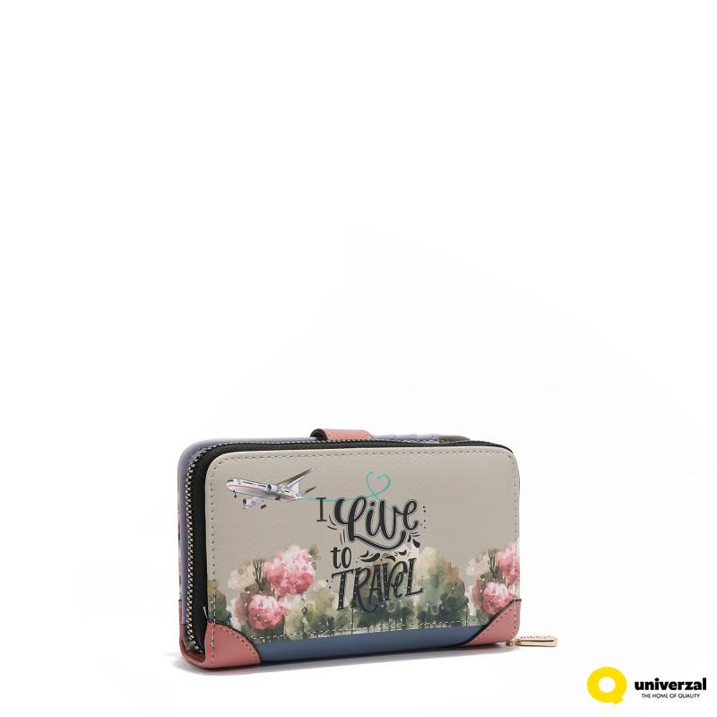 NOVČANIK NIKKY KOPČA NK22522 I LIVE TO TRAVEL SS2025 