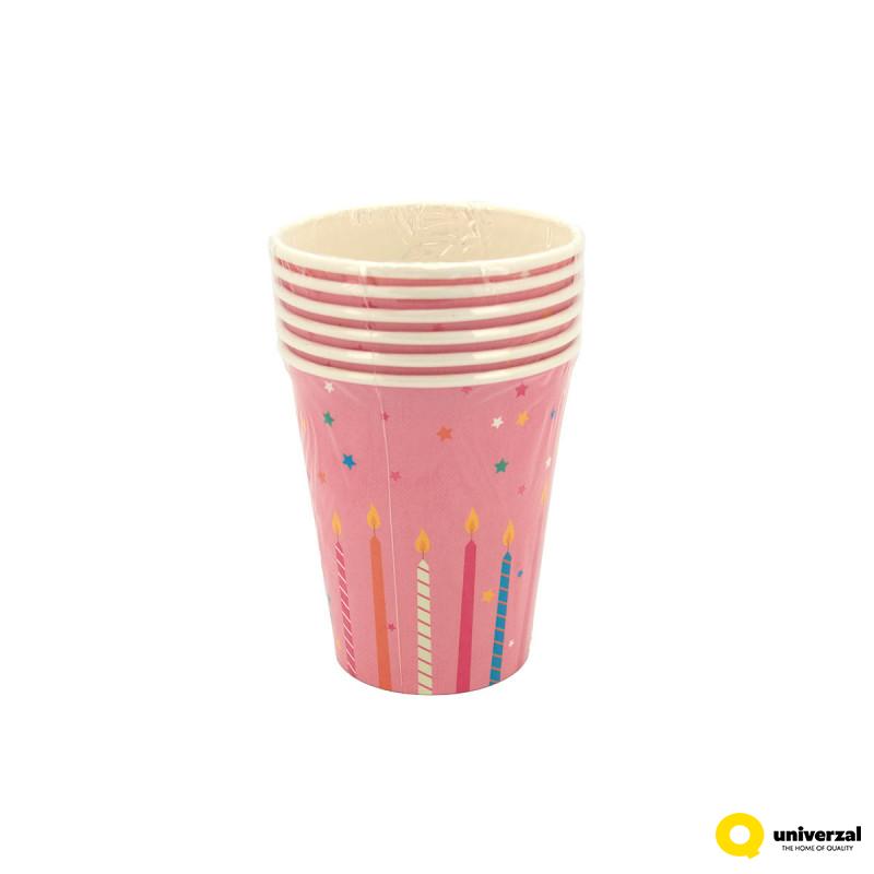 ČAŠA KARTONSKA 6/1 PINK 250ml OCTOPUS UNL-2529 