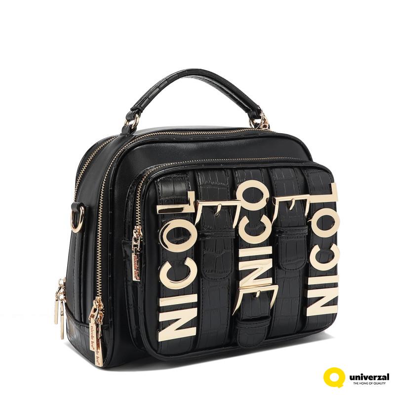 TORBA NICOLE LEE P17202 LOGO BLACK SS2025 