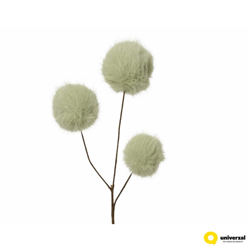 GRANA DEKORATIVNA SA 3 PAHULJASTE KUGLICE 70CM ZELENA 531378 