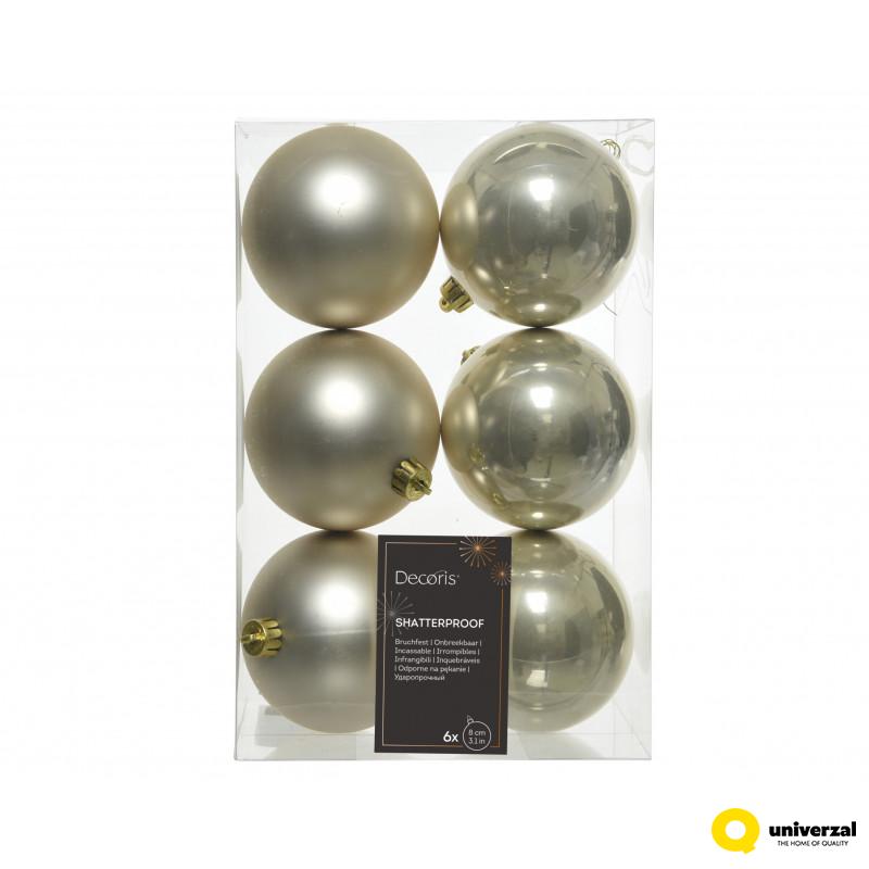KUGLA NOVOGODIŠNJA 6/1 8CM PEARL 022065 