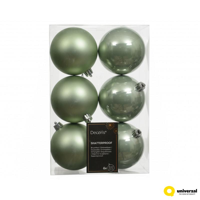 KUGLA NOVOGODIŠNJA 6/1 8CM GREEN 022674 