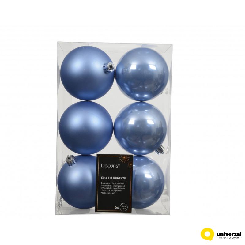 KUGLA NOVOGODIŠNJA 6/1 8CM SKY BLUE 022675 