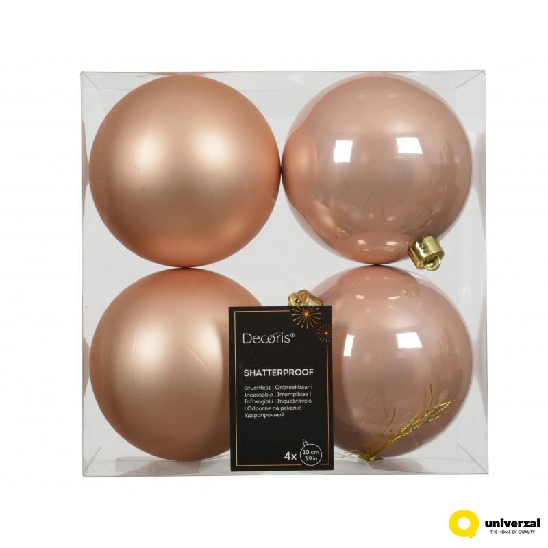 KUGLA NOVOGODIŠNJA 4/1 10CM PEACH PEARL 022677 