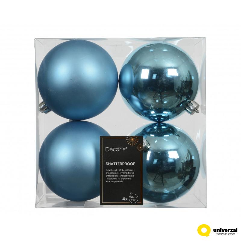 KUGLA NOVOGODIŠNJA 4/1 10CM BLUE 022822 