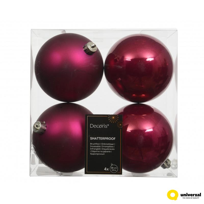 KUGLA NOVOGODIŠNJA 4/1 10CM PINK 022826 