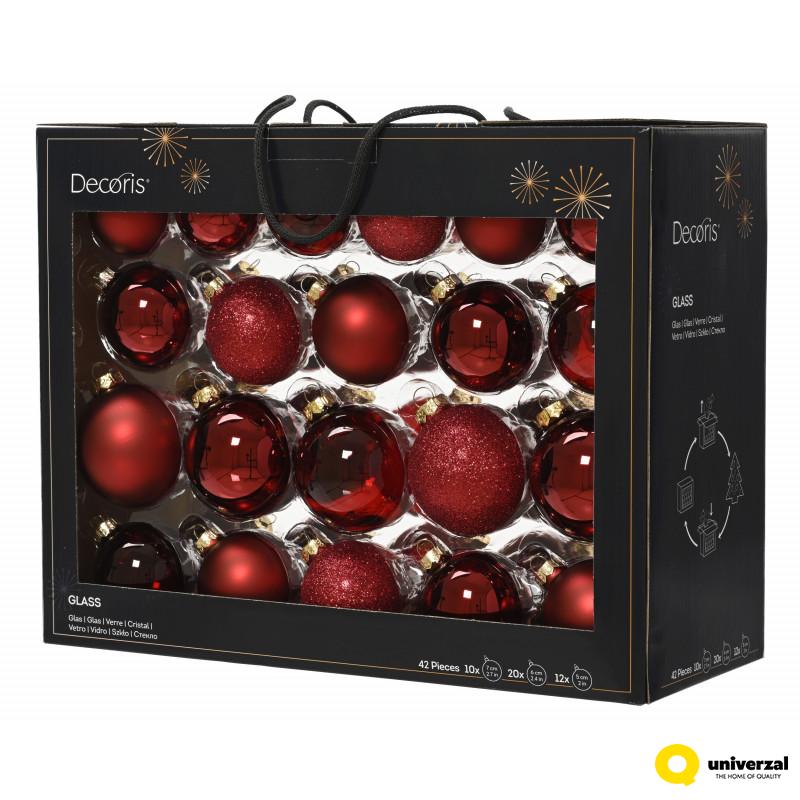 KUGLA NOVOGODIŠNJA STAKLENA 42/1 7CM CRVENA OXBLOOD 149253 