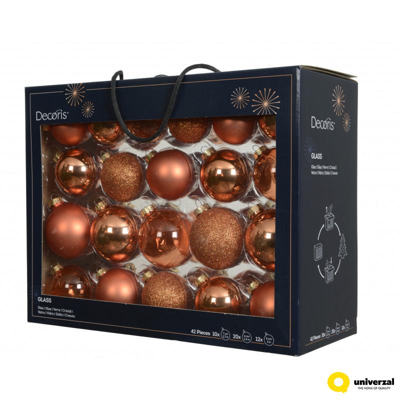 KUGLA NOVOGODIŠNJA STAKLENA 42/1 7CM WARM ORANGE 149294 