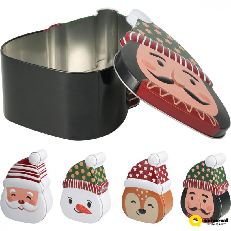 UKRASNA KUTIJA METALNA  BOŽIĆNI MOTIVI 4 KOM. 170493370 