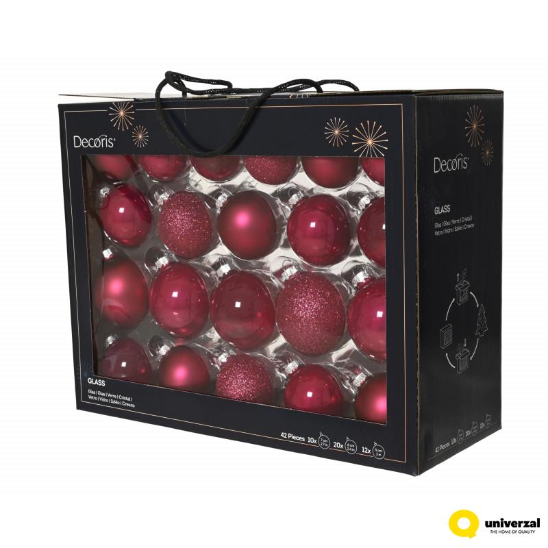 KUGLA NOVOGODIŠNJA STAKLENA 42/1 7CM PINK 149298 