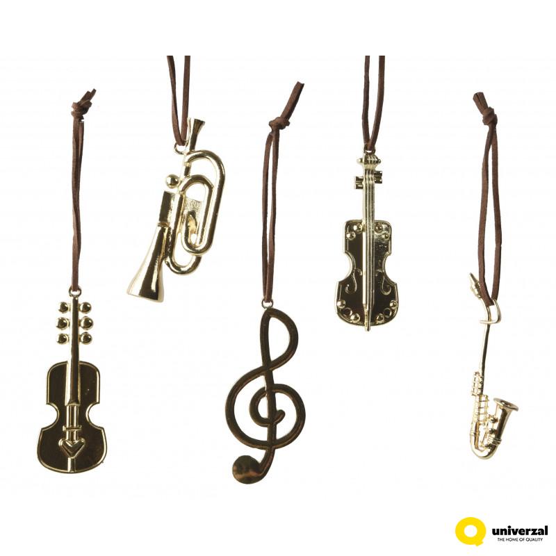 UKRAS DEKORATIVNI MUZIČKI INSTRUMENTI 8CM ZLATNI 709529 