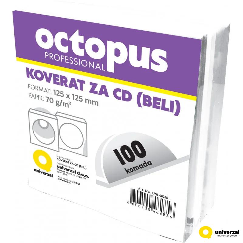 KOVERAT ZA CD 100/1 BELI SA PROZOROM OCTOPUS 