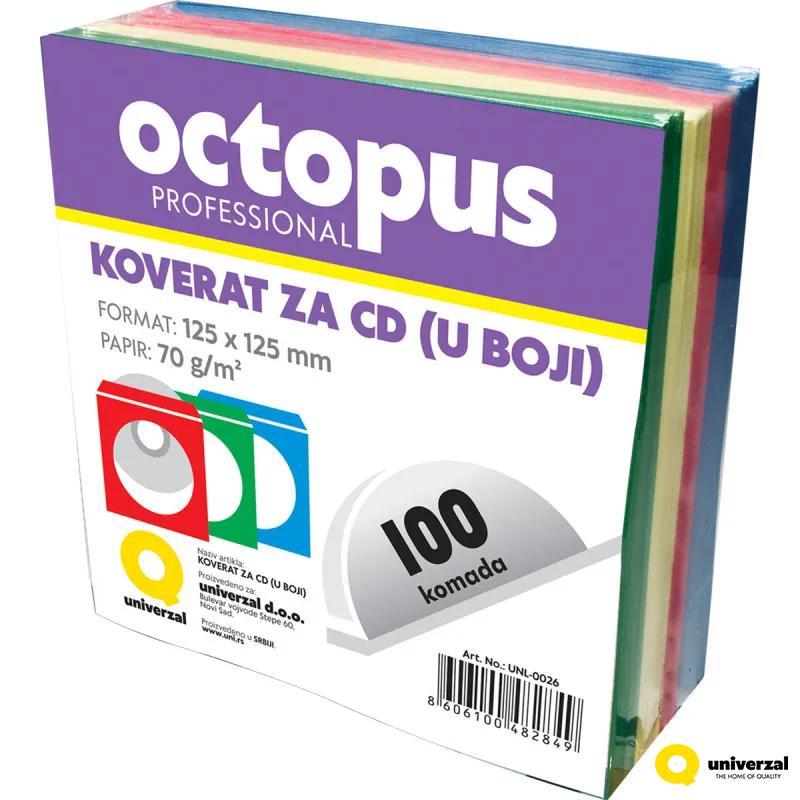 KOVERAT ZA CD 100/1 BOJA SA PROZOROM OCTOPUS 