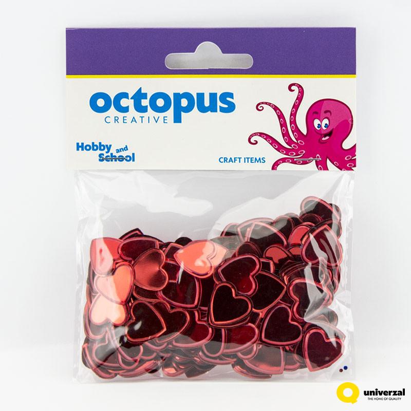 DEKORATIVNE KONFETE SRCA 15X15mm 14g OCTOPUS UNL-0837 