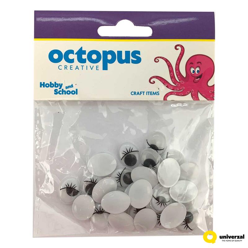 DEKORATIVNE OČI OVALNE 12X15mm 30kom OCTOPUS UNL-0863 