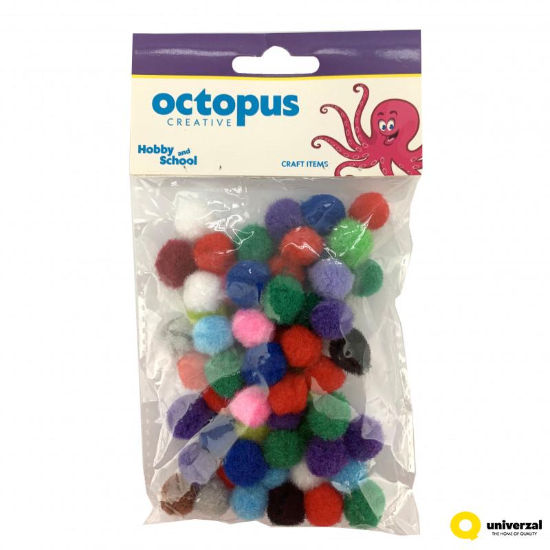 DEKORATIVNE POM POM LOPTICE 15mm 60kom UNL-0902 OCTOPUS 