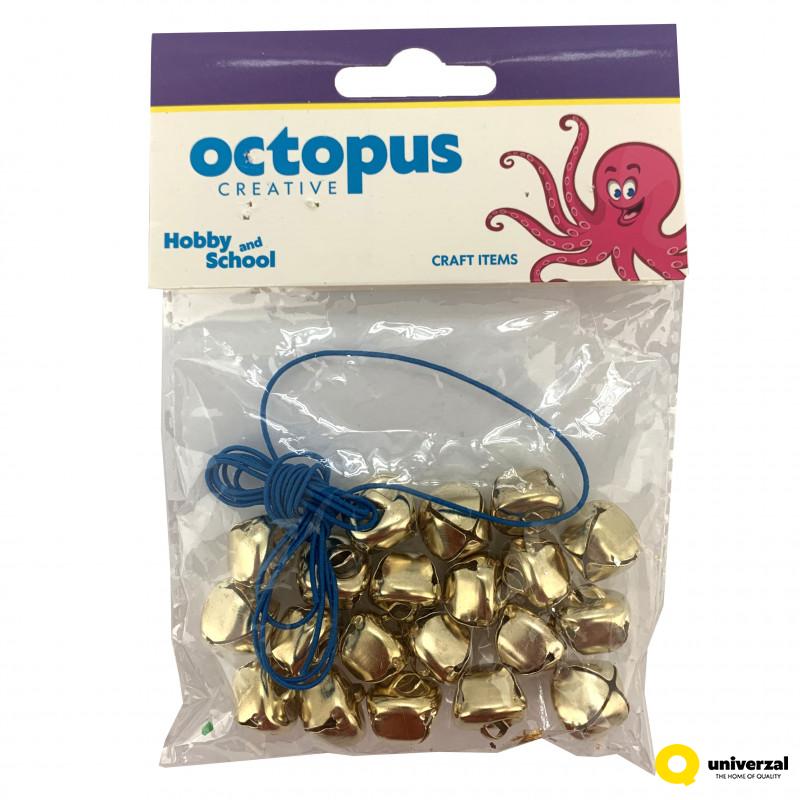 DEKORATIVNI ZVONČIĆI ZLATNI 15mm 20kom UNL-0923 OCTOPUS 