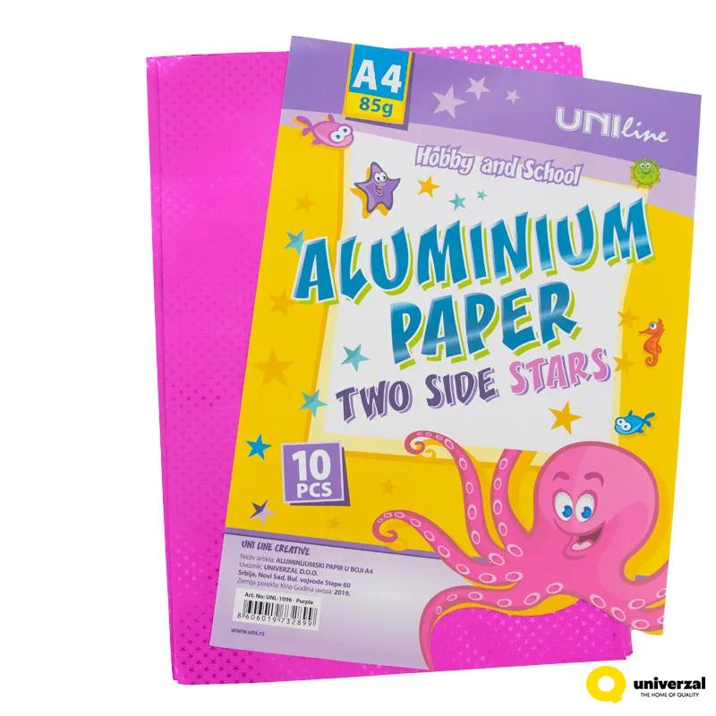 DEKORATIVNI PAPIR ALUMINIJUMSKI 10/1 LJUBIČASTI UNL-1096 