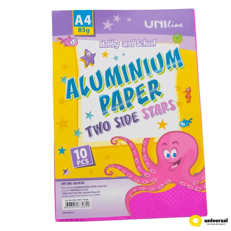 DEKORATIVNI PAPIR ALUMINIJUMSKI 10/1 LJUBIČASTI UNL-1096 