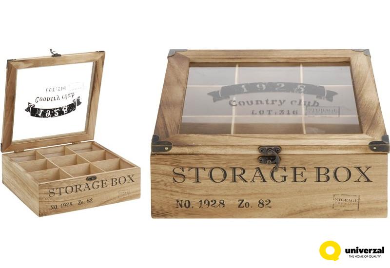 KUTIJA ZA ČAJ DRVENA SA 9 PREGRADA HZ1100860