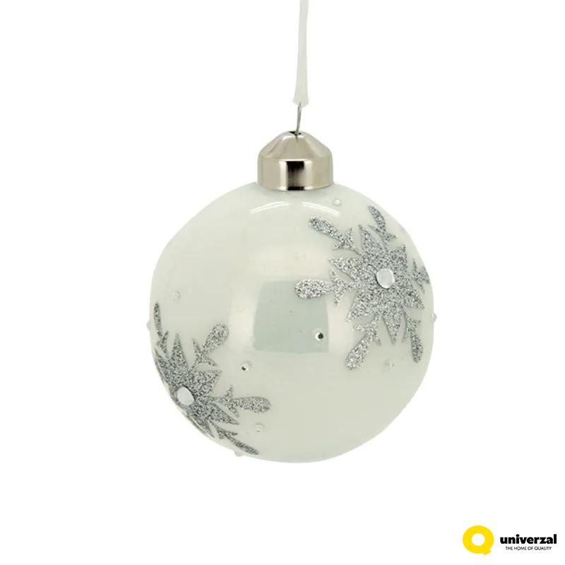 KUGLA NOVOGODIŠNJA STAKLENA 8CM BOJA 061671 