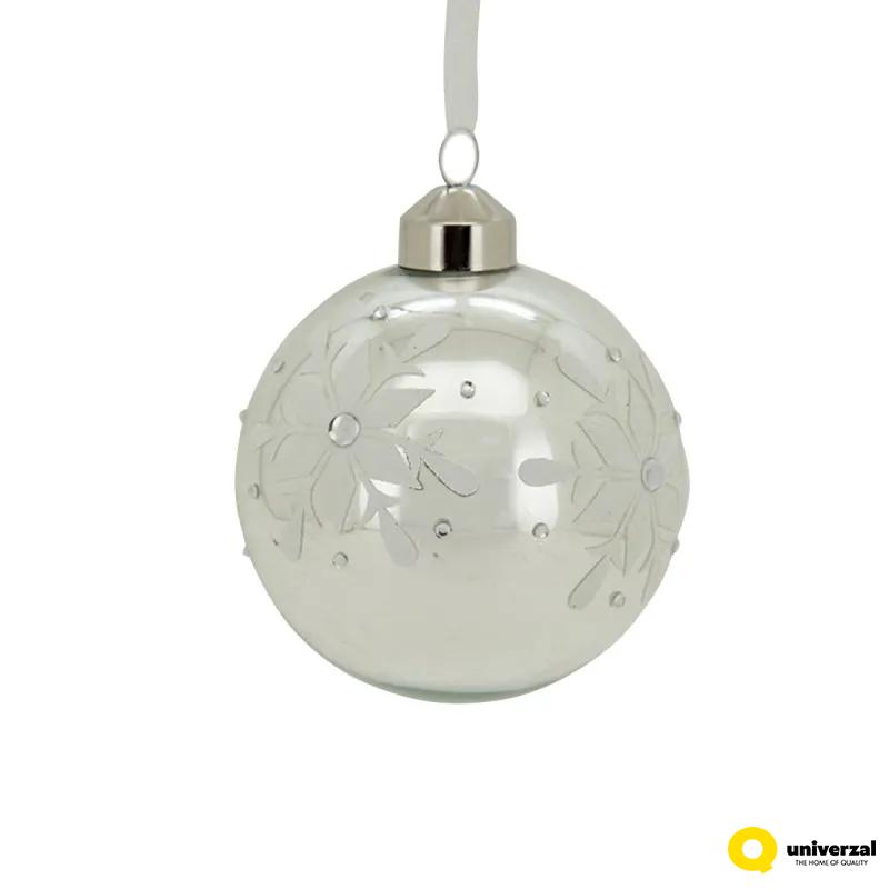 KUGLA NOVOGODIŠNJA STAKLENA 8CM BOJA 061671 