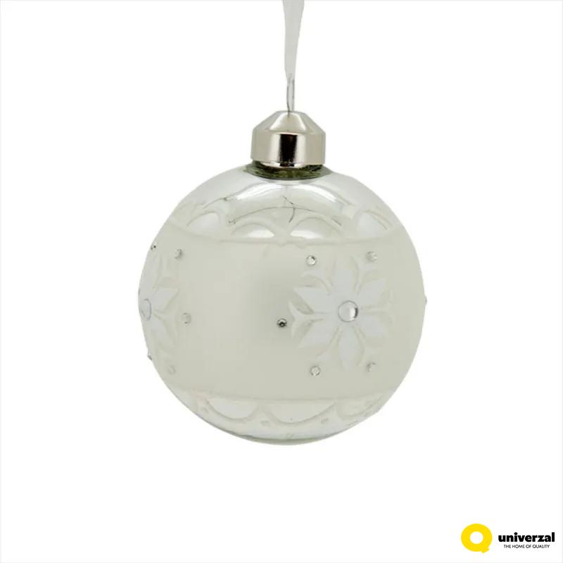 KUGLA NOVOGODIŠNJA STAKLENA 8CM BOJA 061671 