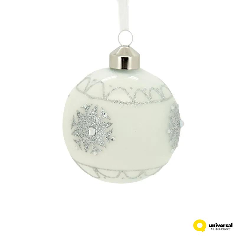 KUGLA NOVOGODIŠNJA STAKLENA 8CM BOJA 061671 