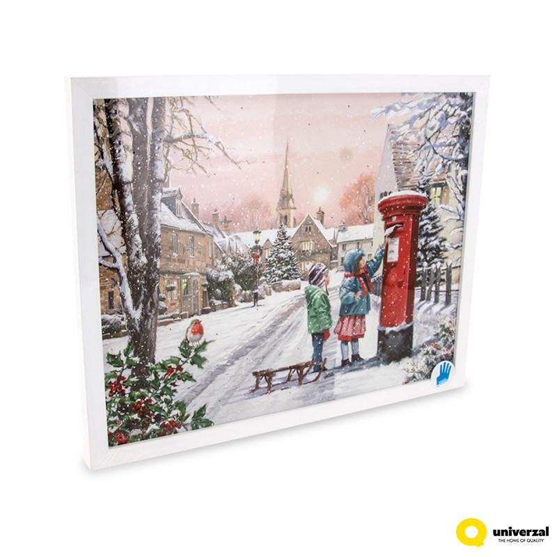 SLIKA ZIDNA NOVOGODIŠNJA SA LED SVETLOM 2.5x38x48cm 483594 