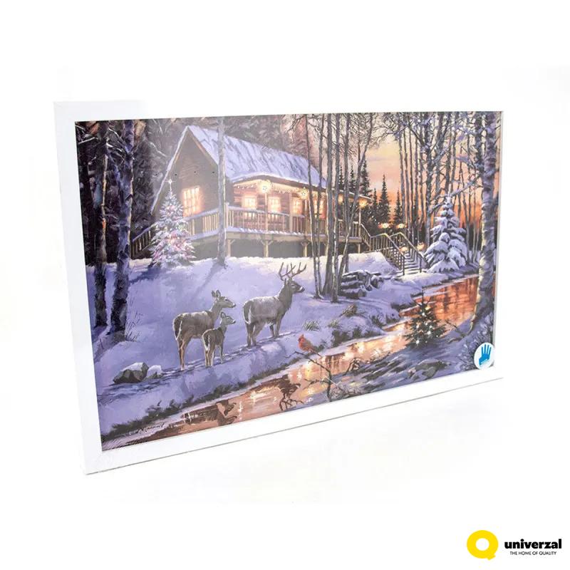 SLIKA ZIDNA NOVOGODIŠNJA SA LED SVETLOM 2.5x38x58cm 483614 