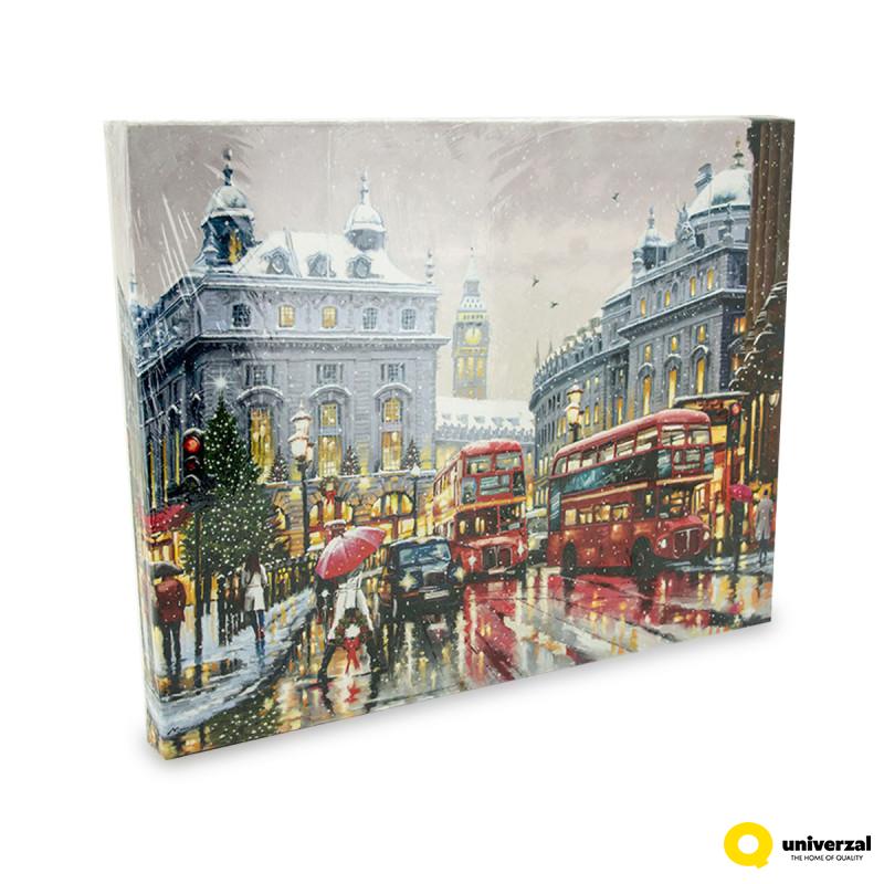 SLIKA ZIDNA NOVOGODIŠNJA SA LED SVETLOM 4x38x48cm 485458 