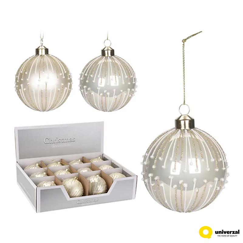 KUGLA NOVOGODIŠNJA 8CM GLITER ABT620080 