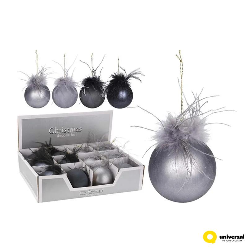 KUGLA NOVOGODIŠNJA 8CM PAPERJE DEKOR ABT620400 