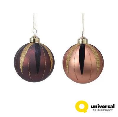 KUGLA NOVOGODIŠNJA STAKLENA 8CM MIX BOJE 61768 