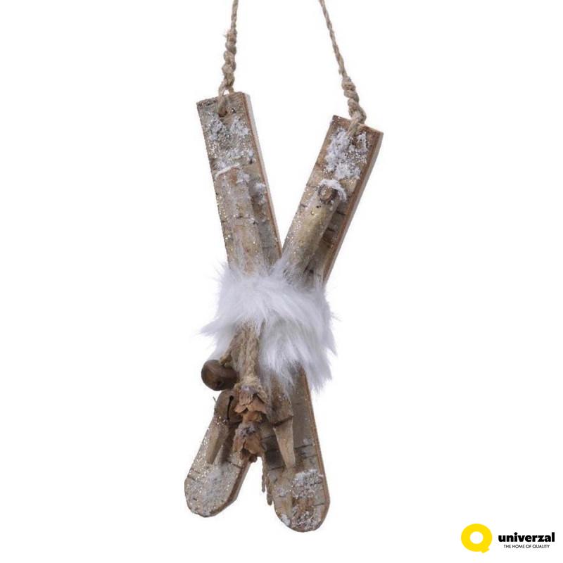 DEKORATIVNI UKRAS SKIJE DRVENE 6X10X25CM 724035 