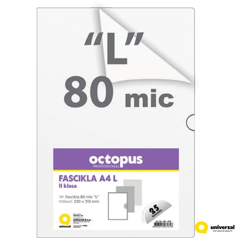 FASCIKLA A4 L 25/1 80mic II KLASA OCTOPUS UNL-0136 