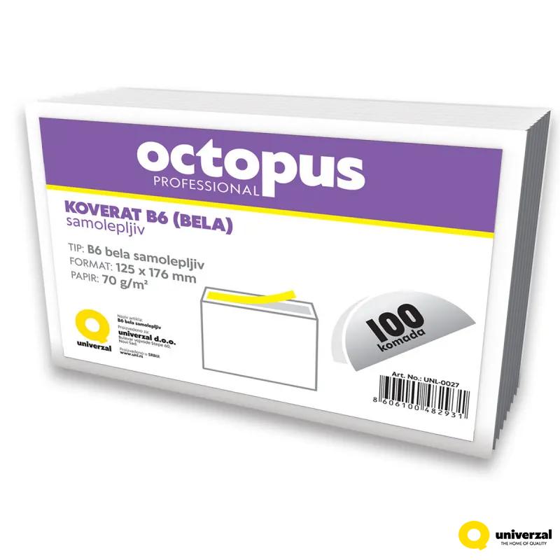 KOVERAT B6 BELI 100/1 SAMOLEPLJIVI OCTOPUS UNL-0027 