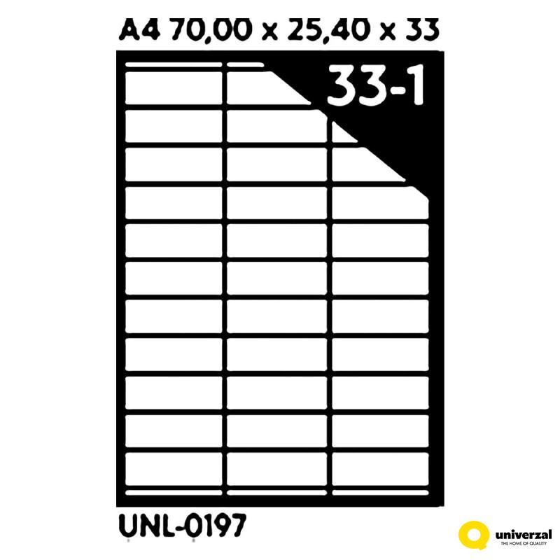 NALEPNICE A4 OCTOPUS 70X25.4 100/1 33 NALEPNICE UNL-0197 