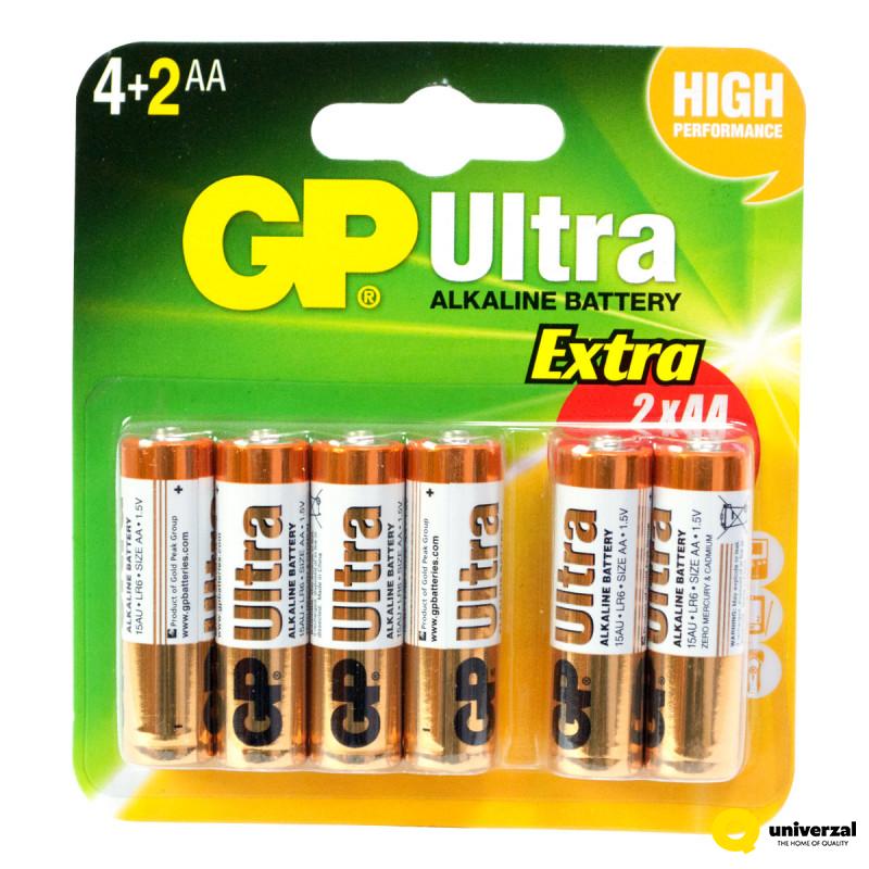 BATERIJE GP ULTRA 4/1+2 LR06 1.5V ALKALNE 