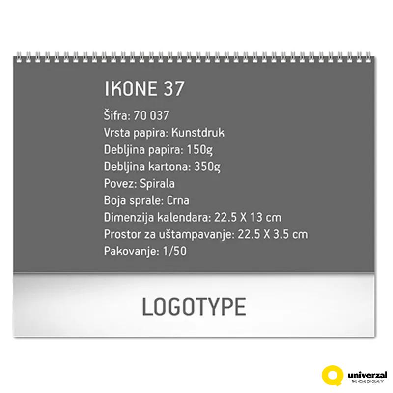 70.037 KALENDAR IKONE STONI 13 LISTA 22.5x13cm 