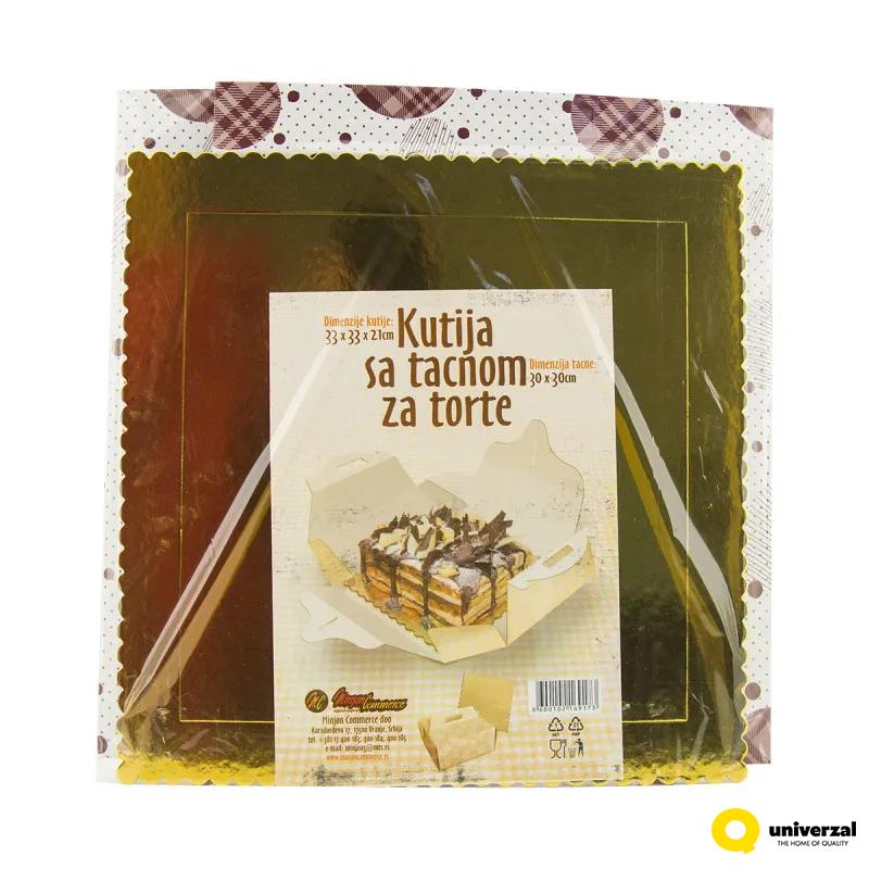 PODMETAČ ZA TORTU GOLD SA KUTIJOM 30X30 