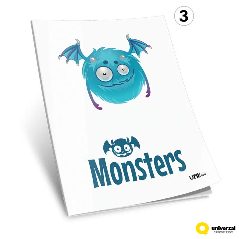 SVESKA A4 SITNI KARO 52L MONSTERS 80g UNI LINE UNL-0735 