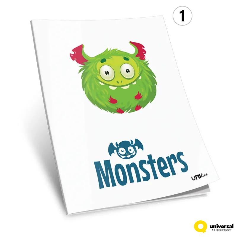 SVESKA A5 ČISTA 52L MONSTERS 80g UNI LINE UNL-0740 