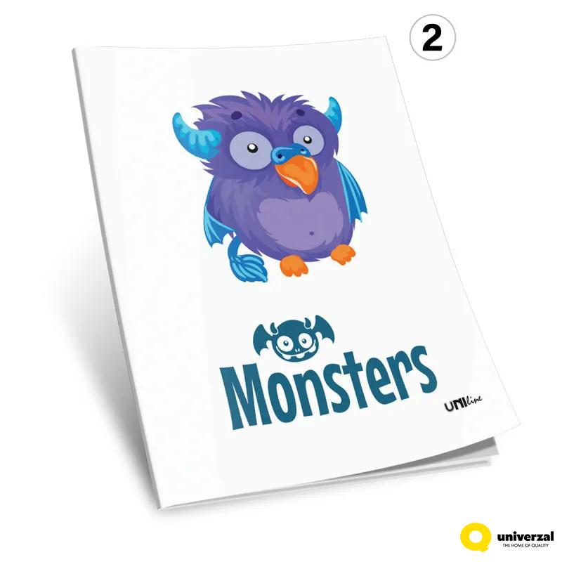 SVESKA A5 ČISTA 52L MONSTERS 80g UNI LINE UNL-0740 