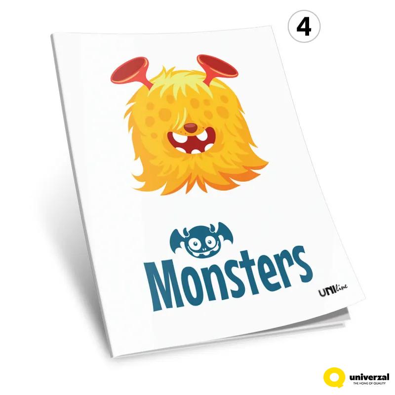 SVESKA A5 ČISTA 52L MONSTERS 80g UNI LINE UNL-0740 